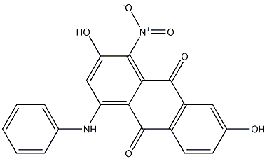 1-Anilino-3,6-dihydroxy-4-nitroanthraquinone Struktur