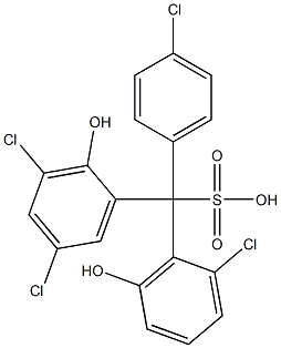 (4-Chlorophenyl)(2-chloro-6-hydroxyphenyl)(3,5-dichloro-2-hydroxyphenyl)methanesulfonic acid Struktur