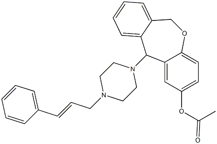 Acetic acid [11-(4-cinnamyl-1-piperazinyl)-6,11-dihydrodibenz[b,e]oxepin]-2-yl ester Struktur