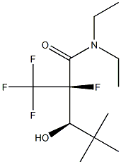 (2R,3R)-N,N-Diethyl-2-fluoro-2-trifluoromethyl-3-hydroxy-4,4-dimethylpentanamide Struktur