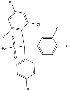 (3,4-Dichlorophenyl)(2,6-dichloro-4-hydroxyphenyl)(4-hydroxyphenyl)methanesulfonic acid Struktur