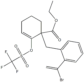 1-[2-(1-Bromoethenyl)benzyl]-2-(trifluoromethylsulfonyloxy)-2-cyclohexene-1-carboxylic acid ethyl ester Struktur