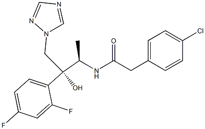 N-[(1R,2R)-2-(2,4-Difluorophenyl)-2-hydroxy-1-methyl-3-(1H-1,2,4-triazol-1-yl)propyl]-4-chlorobenzeneacetamide Struktur