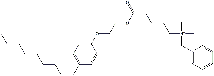 N,N-Dimethyl-N-benzyl-N-[4-[[2-(4-nonylphenyloxy)ethyl]oxycarbonyl]butyl]aminium Struktur