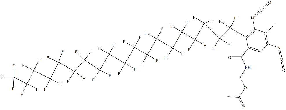 N-(Acetyloxymethyl)-2-(nonatriacontafluorononadecyl)-3,5-diisocyanato-4-methylbenzamide Struktur