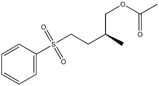 (-)-Acetic acid [(S)-2-methyl-4-phenylsulfonylbutyl] ester Struktur