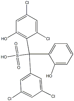 (3,5-Dichlorophenyl)(2,4-dichloro-6-hydroxyphenyl)(2-hydroxyphenyl)methanesulfonic acid Struktur