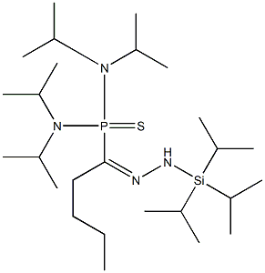 1-[1-[Bis(diisopropylamino)phosphinothioyl]pentylidene]-2-(triisopropylsilyl)hydrazine Struktur