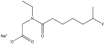 N-Ethyl-N-(6-fluoroheptanoyl)glycine sodium salt Struktur