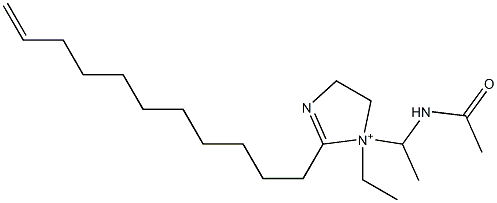 1-[1-(Acetylamino)ethyl]-1-ethyl-2-(10-undecenyl)-2-imidazoline-1-ium Struktur