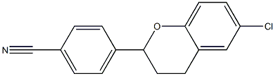 4-[(6-Chloro-3,4-dihydro-2H-1-benzopyran)-2-yl]benzonitrile Struktur