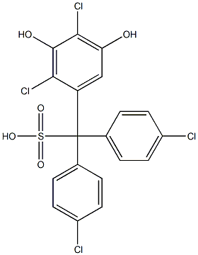 (2,4-Dichloro-3,5-dihydroxyphenyl)bis(4-chlorophenyl)methanesulfonic acid Struktur