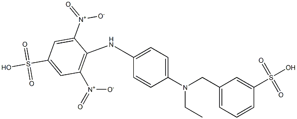 4-[[4-[Ethyl[(3-sulfophenyl)methyl]amino]phenyl]amino]-3,5-dinitrobenzenesulfonic acid Struktur