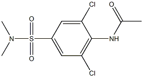 4-Acetylamino-3,5-dichloro-N,N-dimethylbenzenesulfonamide Struktur