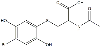 2-Acetylamino-3-(4-bromo-2,5-dihydroxyphenylthio)propionic acid Struktur