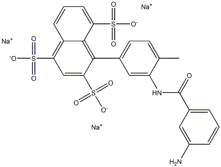 4-[4-Methyl-3-[(3-aminophenyl)carbonylamino]phenyl]-1,3,5-naphthalenetrisulfonic acid trisodium salt Struktur