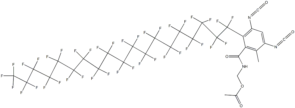 N-(Acetyloxymethyl)-2-(nonatriacontafluorononadecyl)-3,5-diisocyanato-6-methylbenzamide Struktur