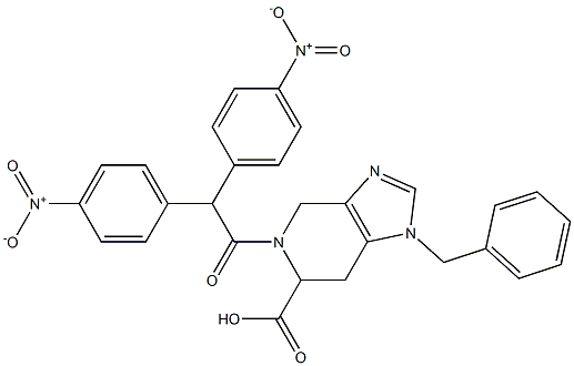 1-Benzyl-5-[bis(4-nitrophenyl)acetyl]-4,5,6,7-tetrahydro-1H-imidazo[4,5-c]pyridine-6-carboxylic acid Struktur