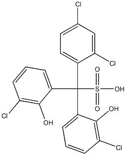 (2,4-Dichlorophenyl)bis(3-chloro-2-hydroxyphenyl)methanesulfonic acid Struktur