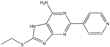 2-(4-Pyridinyl)-8-(ethylthio)adenine Struktur