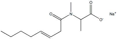 2-[N-Methyl-N-(3-octenoyl)amino]propionic acid sodium salt Struktur