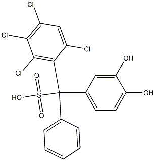 (2,4,5,6-Tetrachlorophenyl)(3,4-dihydroxyphenyl)phenylmethanesulfonic acid Struktur