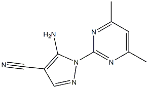 1-(4,6-Dimethylpyrimidin-2-yl)-5-amino-1H-pyrazole-4-carbonitrile Struktur