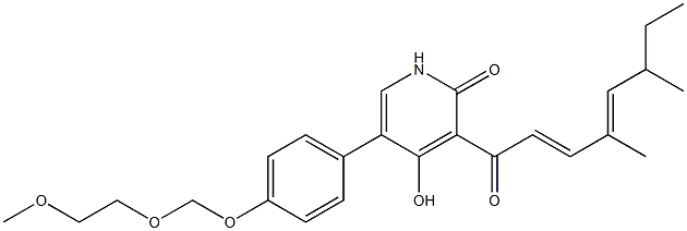 4-Hydroxy-5-[4-(2-methoxyethoxymethoxy)phenyl]-3-[(2E,4E)-4,6-dimethyl-1-oxo-2,4-octadienyl]pyridin-2(1H)-one Struktur