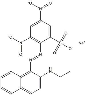 2-[(2-Ethylamino-1-naphthalenyl)azo]-3,5-dinitrobenzenesulfonic acid sodium salt Struktur