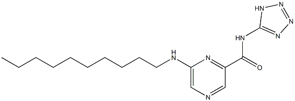 6-Decylamino-N-(1H-tetrazol-5-yl)pyrazine-2-carboxamide Struktur