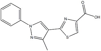 2-(5-Methyl-2-phenyl-2H-pyrazol-4-yl)thiazole-4-carboxylic acid Struktur