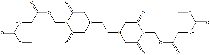 4,4'-Ethylenebis(2,6-dioxopiperazine-1-methanol)bis[(methoxycarbonylamino)acetate] Struktur