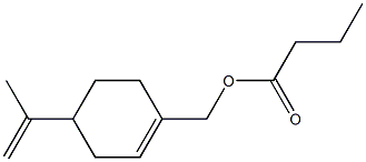 Butyric acid [4-(1-methylethenyl)-1-cyclohexenyl]methyl ester Struktur