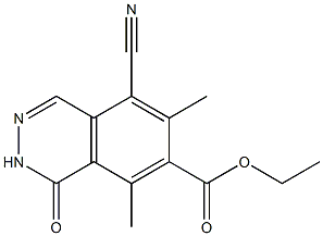 1,2-Dihydro-1-oxo-5-cyano-6,8-dimethylphthalazine-7-carboxylic acid ethyl ester Struktur