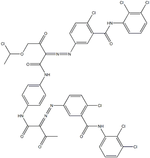 3,3'-[2-[(1-Chloroethyl)oxy]-1,4-phenylenebis[iminocarbonyl(acetylmethylene)azo]]bis[N-(2,3-dichlorophenyl)-6-chlorobenzamide] Struktur