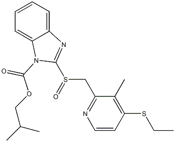 2-[[(4-Ethylthio-3-methyl-2-pyridinyl)methyl]sulfinyl]-1H-benzimidazole-1-carboxylic acid 2-methylpropyl ester Struktur