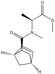 N-[[(1S,2S,4S)-Bicyclo[2.2.1]hept-5-en-2-yl]carbonyl]-N-methyl-L-alanine methyl ester Struktur