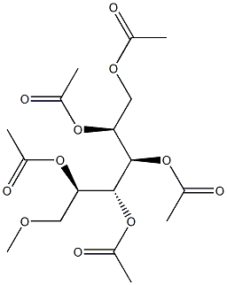 6-O-Methyl-1-O,2-O,3-O,4-O,5-O-pentaacetyl-D-glucitol Struktur