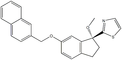 2-[[(S)-2,3-Dihydro-1-methoxy-6-[(2-naphthalenyl)methoxy]-1H-inden]-1-yl]thiazole Struktur