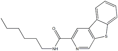 N-Hexyl[1]benzothieno[2,3-c]pyridine-3-carboxamide Struktur