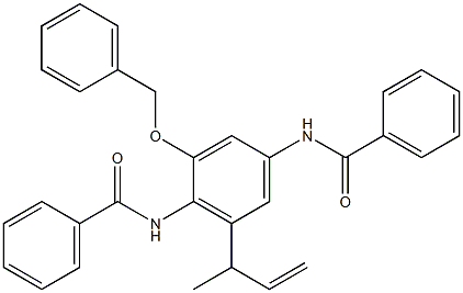 N,N'-[2-Benzyloxy-6-(1-methyl-2-propenyl)-1,4-phenylene]bis(benzamide) Struktur