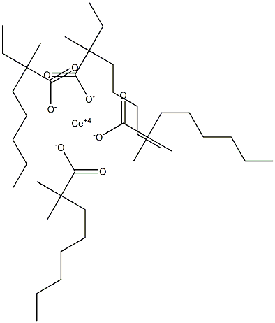 Cerium(IV)bis(2,2-dimethyloctanoate)bis(2-ethyl-2-methylheptanoate) Struktur