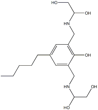 2,6-Bis[[(1,2-dihydroxyethyl)amino]methyl]-4-pentylphenol Struktur