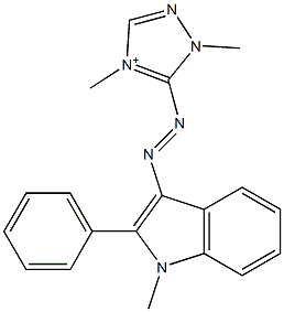 2,4-Dimethyl-3-[(1-methyl-2-phenyl-1H-indol-3-yl)azo]-2H-1,2,4-triazol-4-ium Struktur