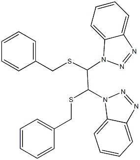 1,2-Bis(benzylthio)-1,2-bis(1H-benzotriazol-1-yl)ethane Struktur