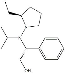 (2S)-2-Ethyl-1-[N-isopropyl-N-[(1R)-2-hydroxy-1-phenylethyl]amino]pyrrolidine Struktur