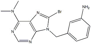 6-Dimethylamino-8-bromo-9-(3-aminobenzyl)-9H-purine Struktur