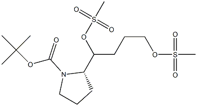 (2S)-2-[1,4-Bis(methylsulfonyloxy)butyl]-1-pyrrolidinecarboxylic acid tert-butyl ester Struktur