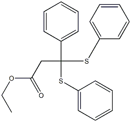 3-(Phenyl)-3,3-bis(phenylthio)propionic acid ethyl ester Struktur