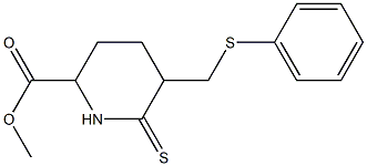 5-Phenylthiomethyl-6-thioxopiperidine-2-carboxylic acid methyl ester Struktur